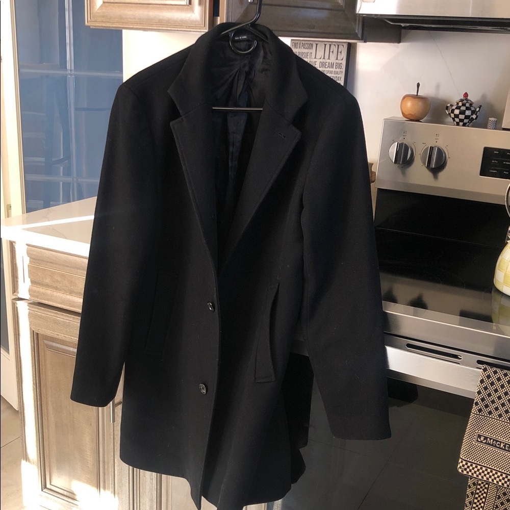 Club Monaco Classic Black Peacoat sz 38